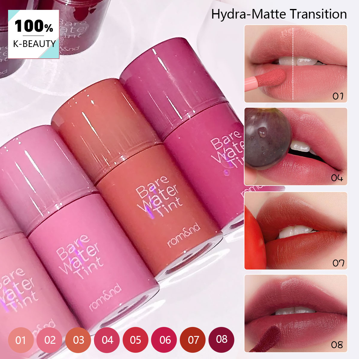 Beauty Makeup Korean - rom&nd BARE MOOL TINT, texture légère