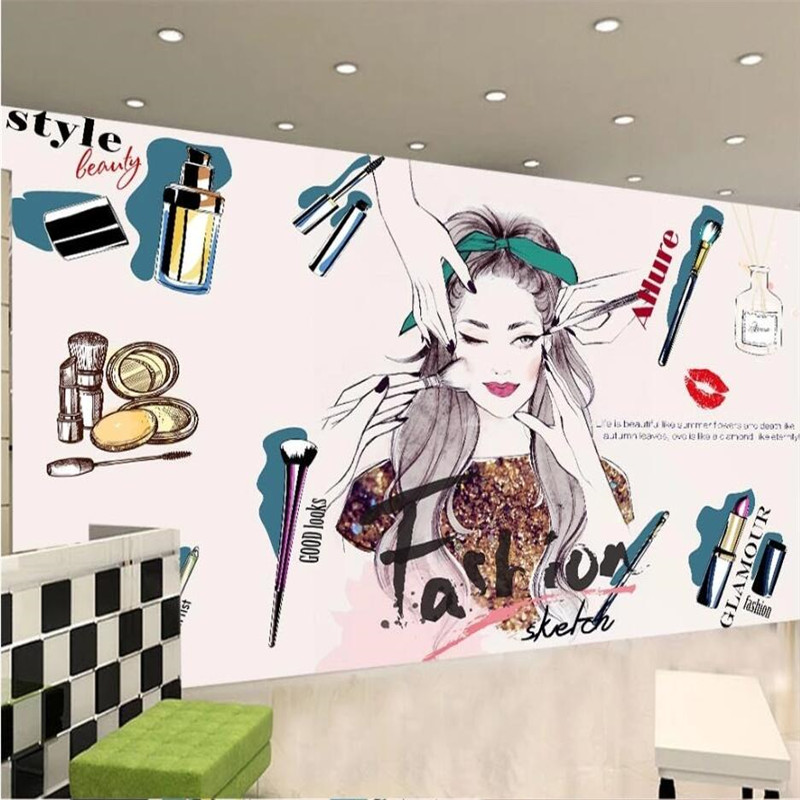 Beauty Makeup Wallpaper - Produits personnalisés, papier peint mural décoratif