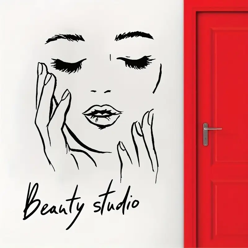 Beauty Makeup Wallpaper - Autocollant mural avec visage féminin pour