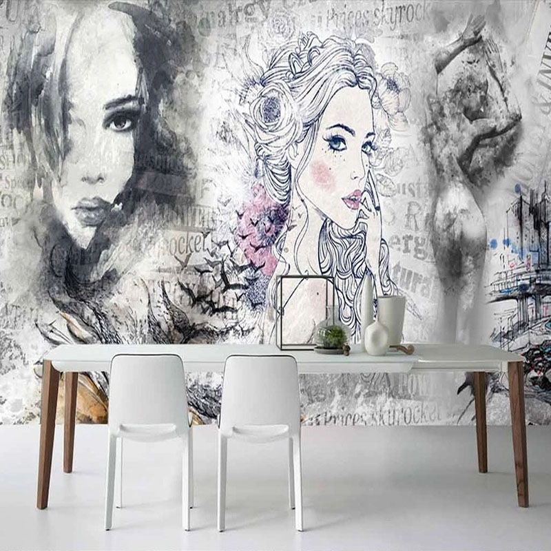 Papier peint mural 3D personna - Beauty Makeup Wallpaper avis et prix