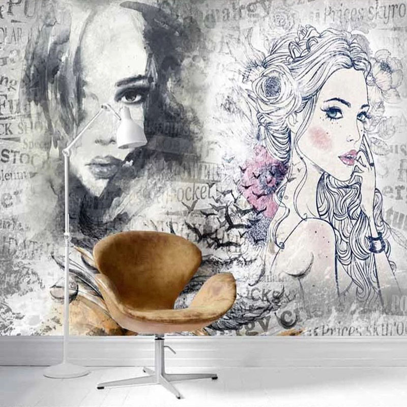 Papier peint mural 3D personna - Beauty Makeup Wallpaper avis et prix