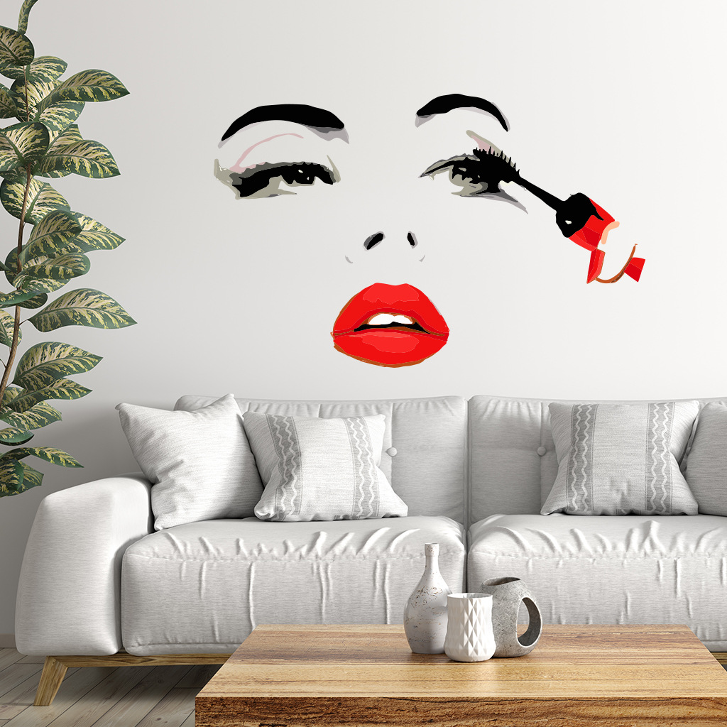 Autocollant Mural visage fémin - Beauty Makeup Wallpaper avis et prix